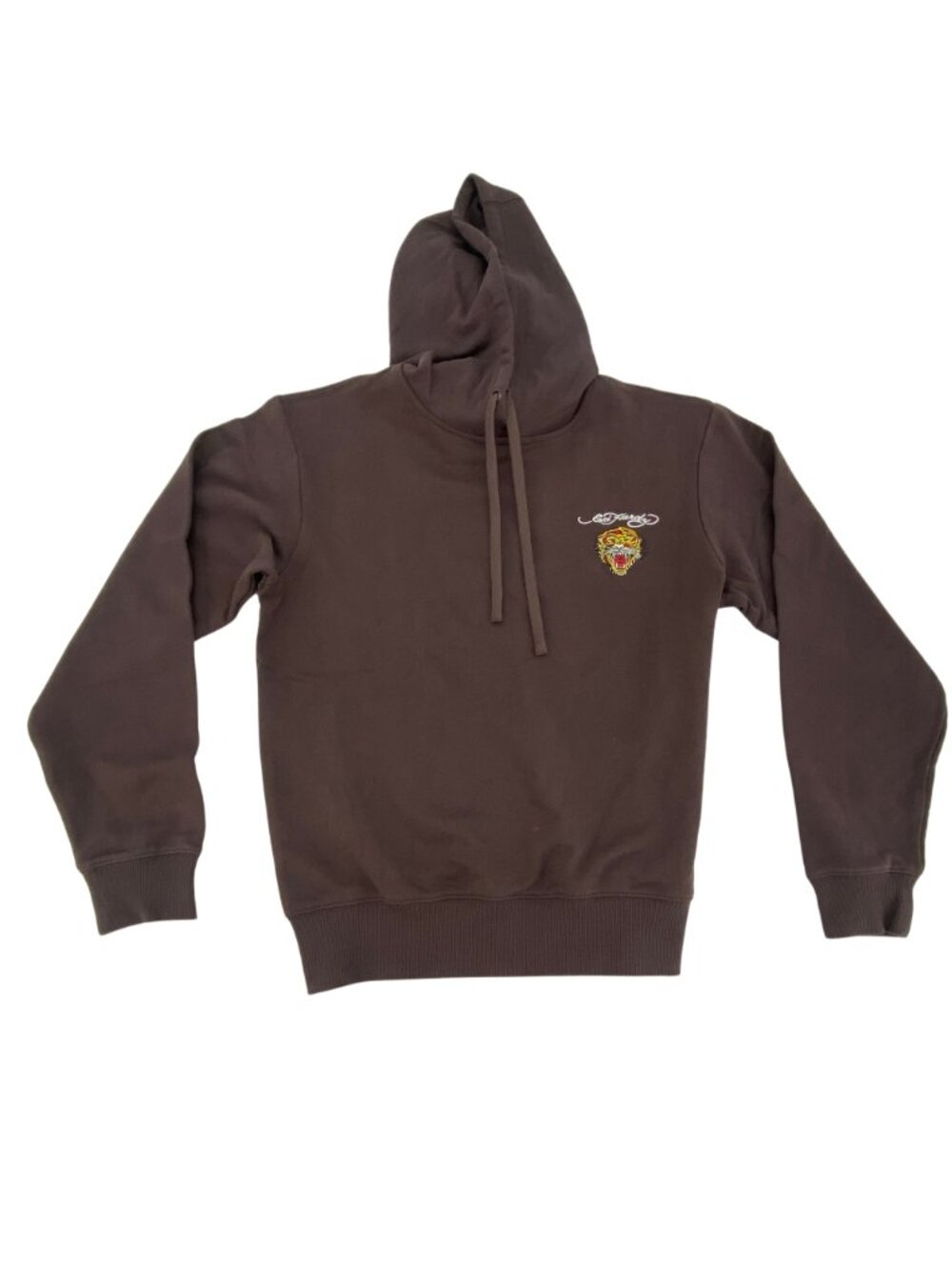 Ed Hardy Men's Designer Hoodie | Brown | 100% Cotton | Size Large **NEW